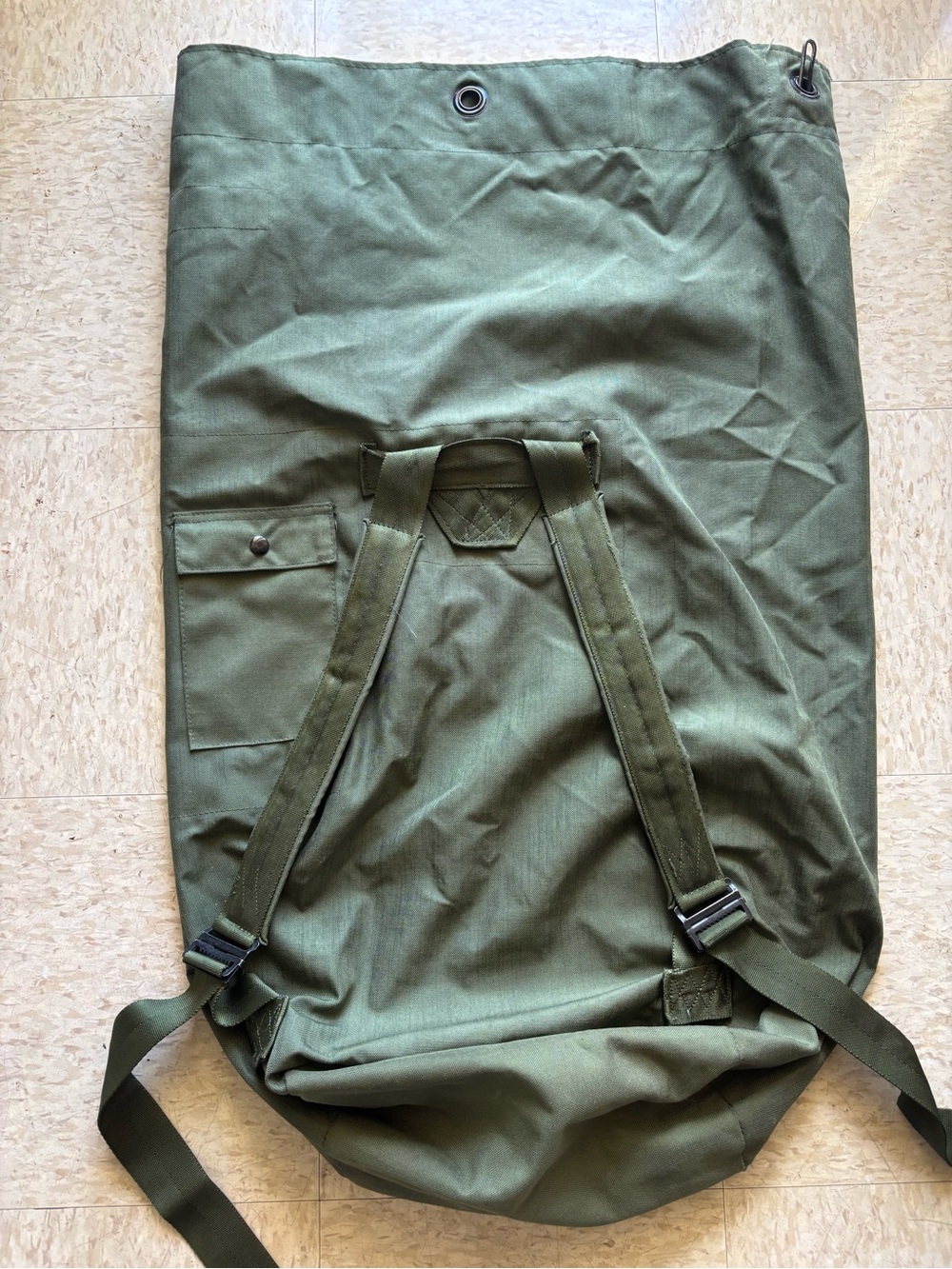 Olive Green Military Canvas Duffel Backpack